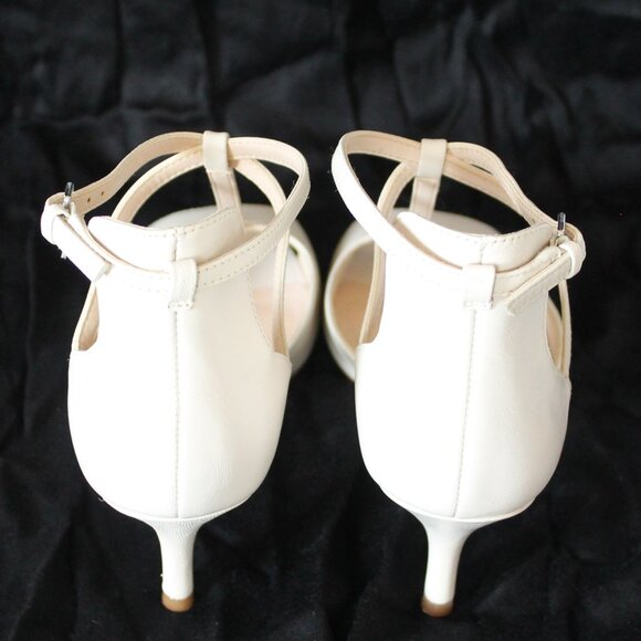 NINE WEST 6.5 cream sandal heel - Picture 3 of 6